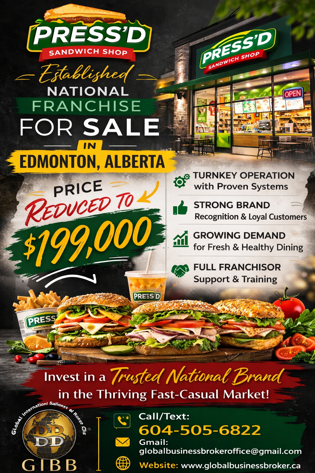 PRESS'D Sandwich franchise on sale